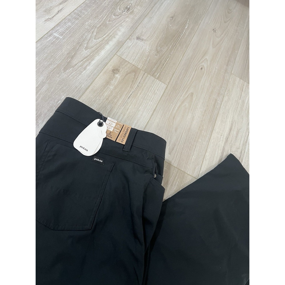 Prana Brion Slim Pant II Mens 42/30 Black Tapered Leg NWT